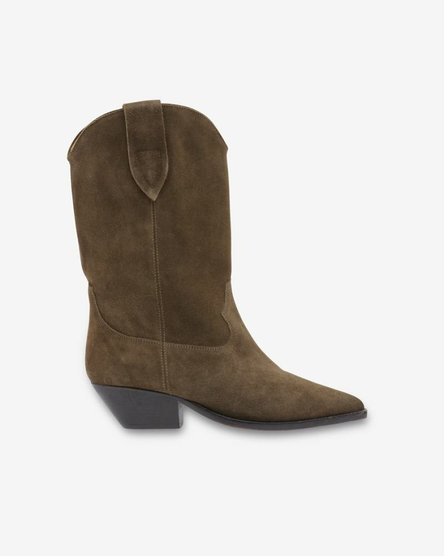 Chaussures Isabel Marant | Duerto Bottes Santiags En Cuir Velours