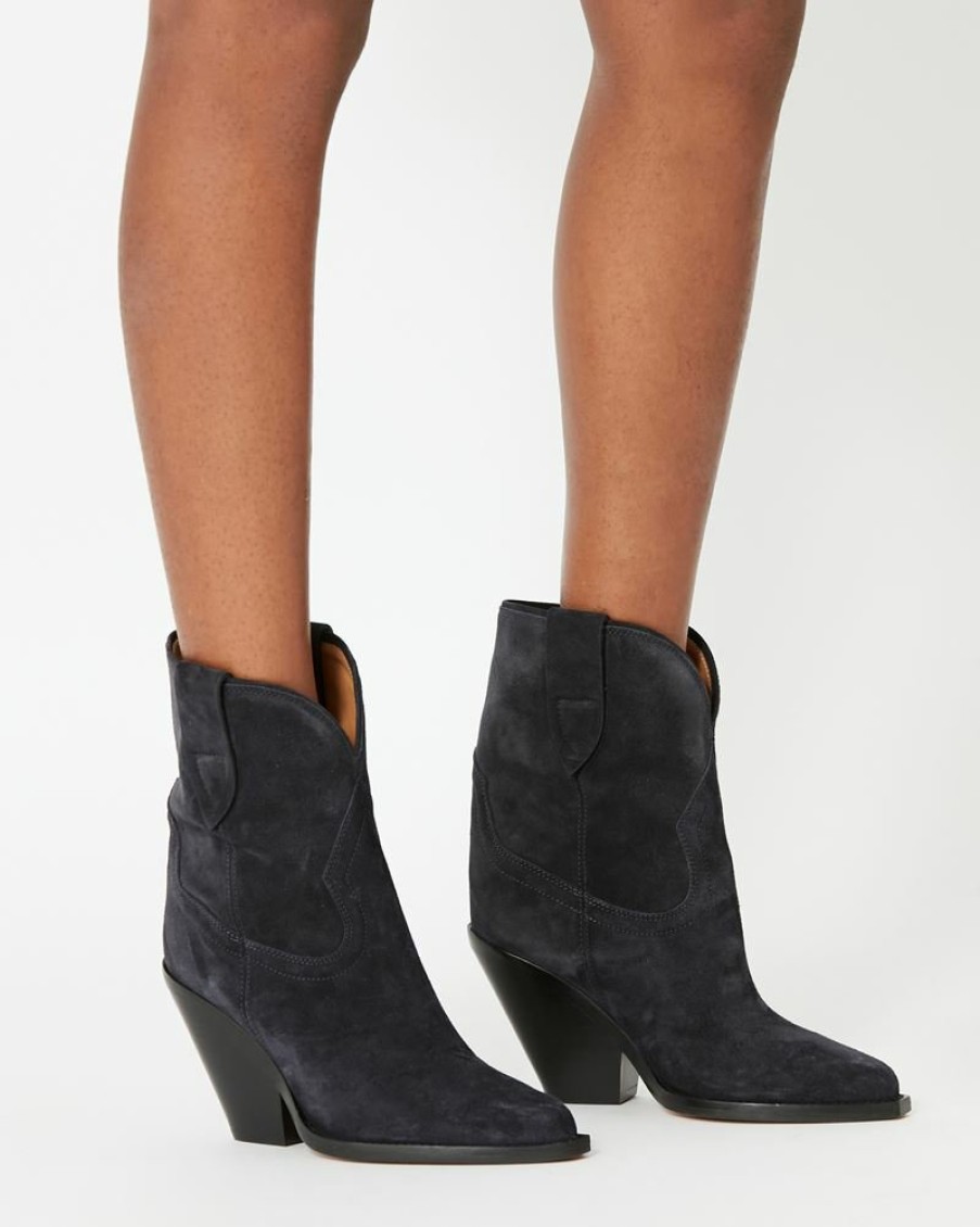 Chaussures Isabel Marant | Bottines En Cuir Veau Velours Leyane