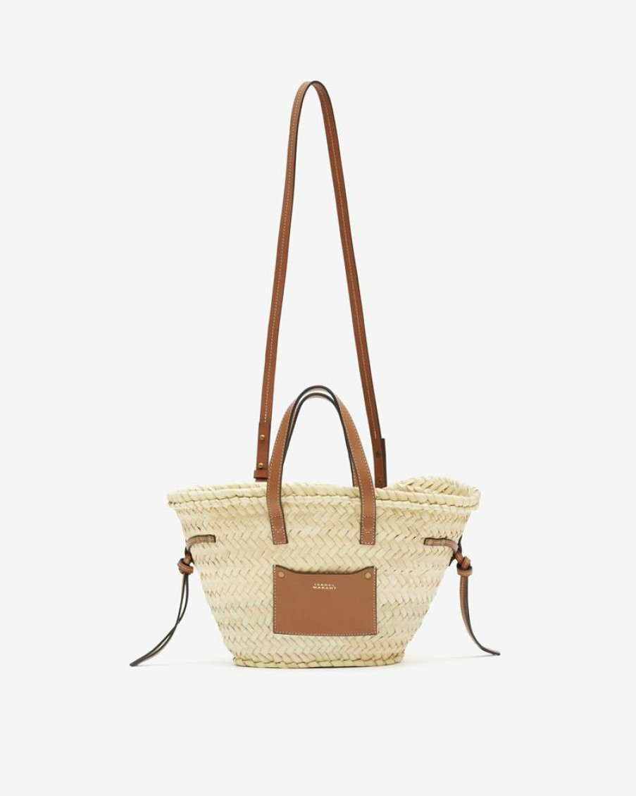 Sacs Isabel Marant | Panier En Raphia Et Cuir Cadix Mini