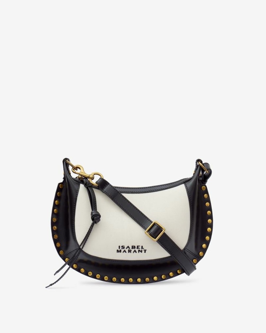 Sacs Isabel Marant | Sac Porte Epaule En Cuir Et Coton Oskan Moon