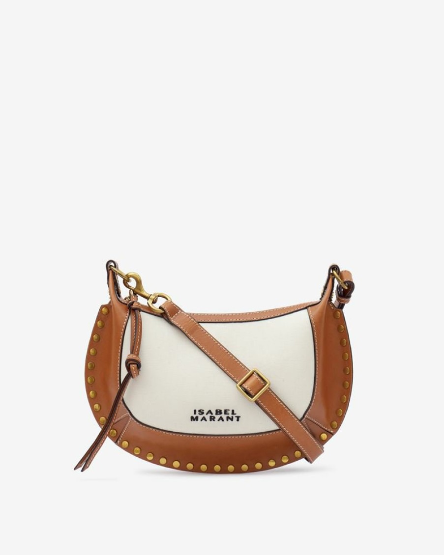 Sacs Isabel Marant | Sac Porte Epaule En Cuir Et Coton Oskan Moon