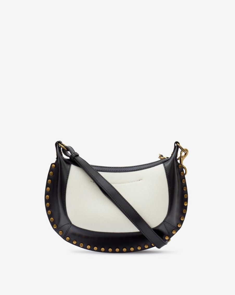 Sacs Isabel Marant | Sac Porte Epaule En Cuir Et Coton Oskan Moon