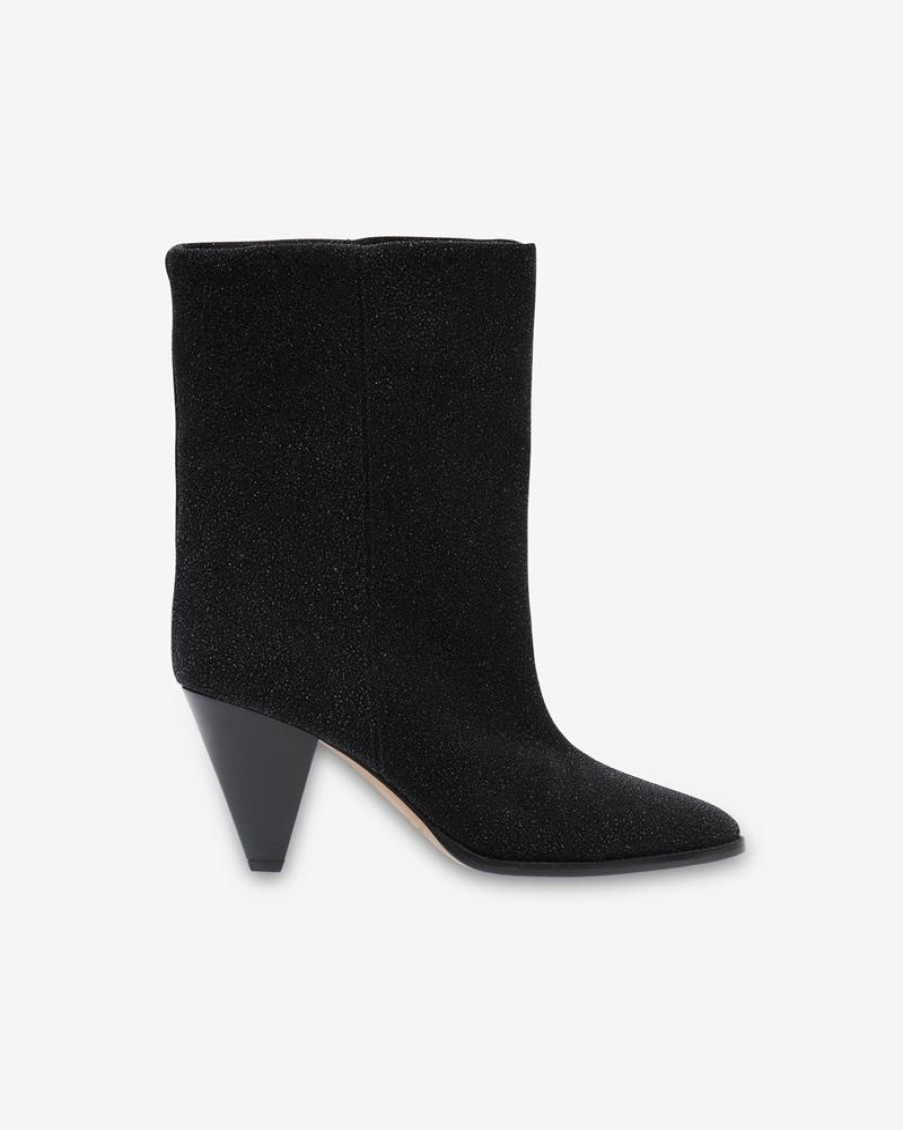 Chaussures Isabel Marant | Bottines En Cuir Veau Velours Paillete Rouxa